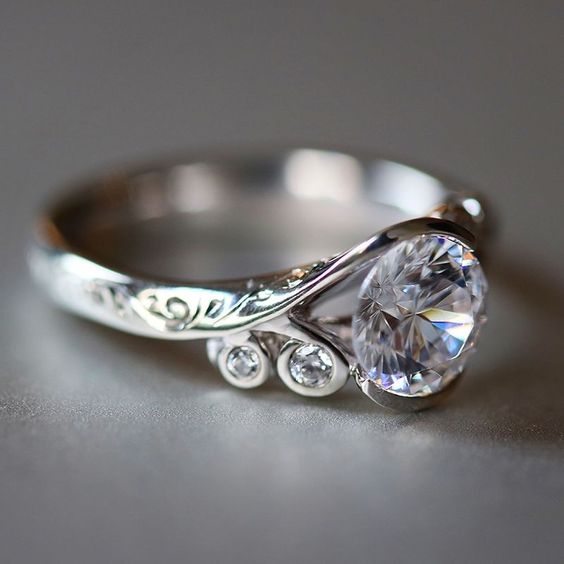 Vintage Zirconia Silver Plated Ring-Maryam Jewelry