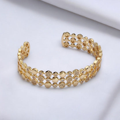 Gavriella Hexogonal Cuff Bracelet-Maryam Jewelry