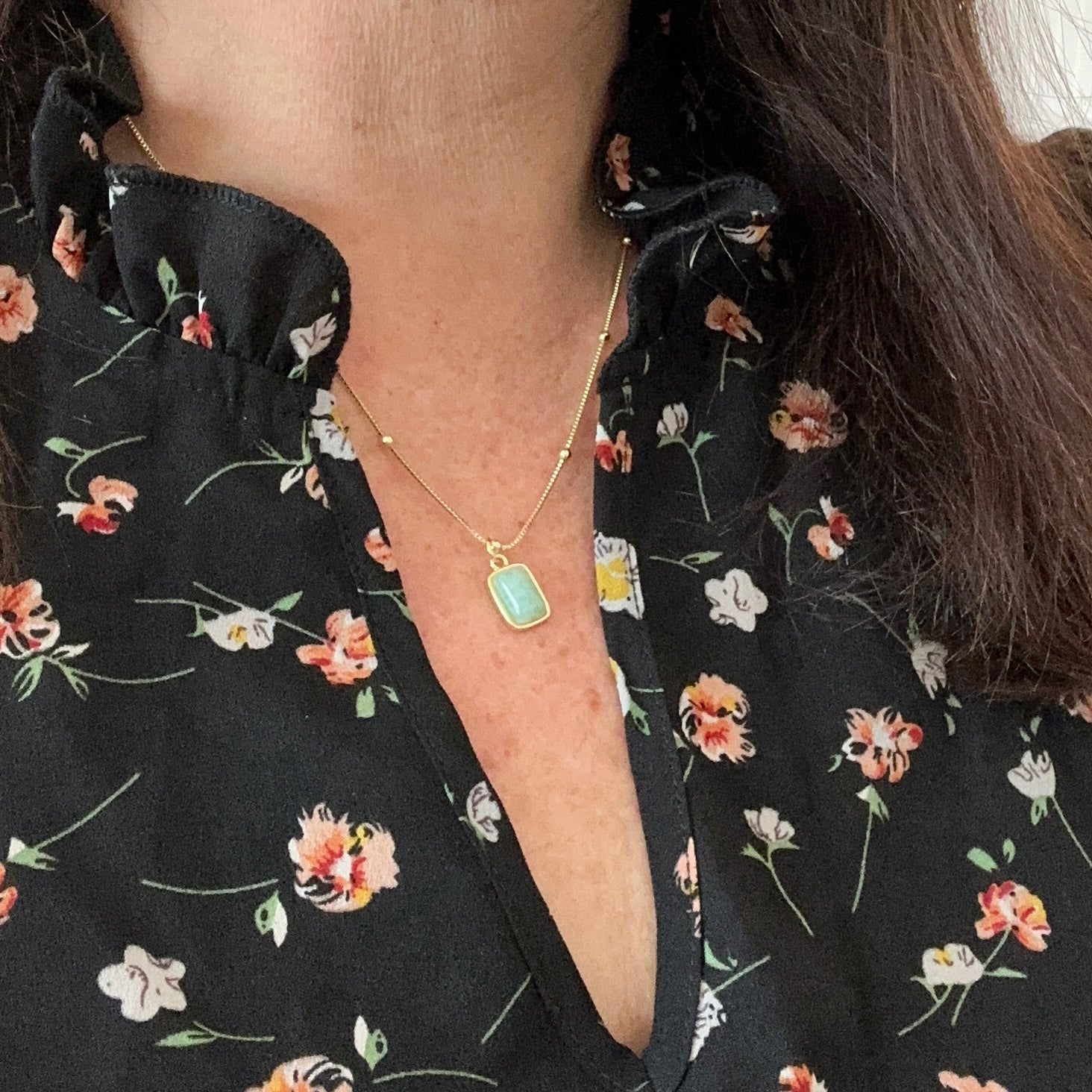 Briella Amazonite Gemstone Necklace-Maryam Jewelry