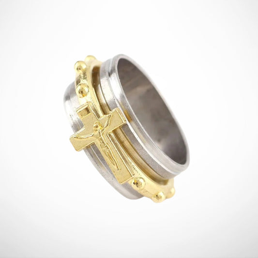 Gold Layered Religious Cross Ring-Maryam Jewelry