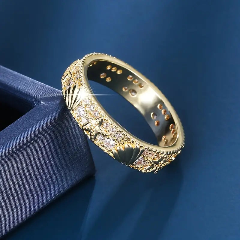 Vintage Golden Ocean Bright Ring-Maryam Jewelry