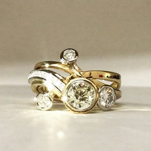 Vintage Exotic Bright Golden Ring-Maryam Jewelry