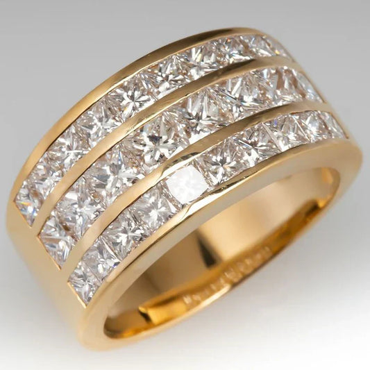 Vintage Bright Thick Gold Ring-Maryam Jewelry
