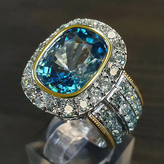 Vintage Blue Glass Bright Ring-Maryam Jewelry