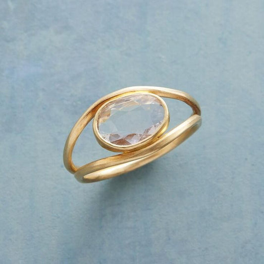 Vintage Glass Gold Ring-Maryam Jewelry