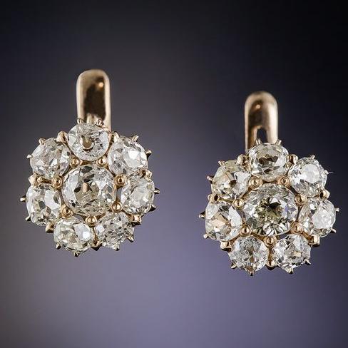 Vintage Rounded Glass Earrings-Maryam Jewelry