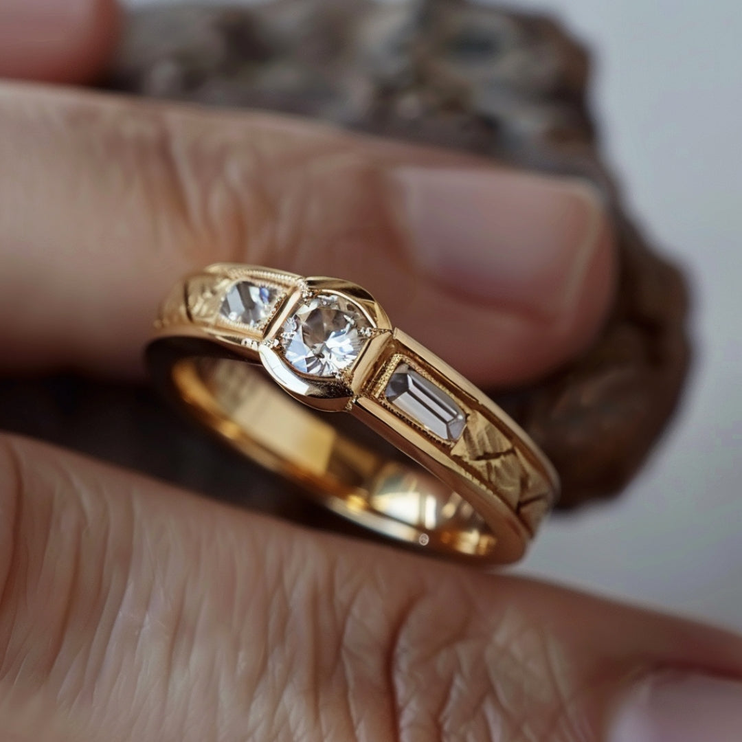 Golden Zirconia Ring-Maryam Jewelry