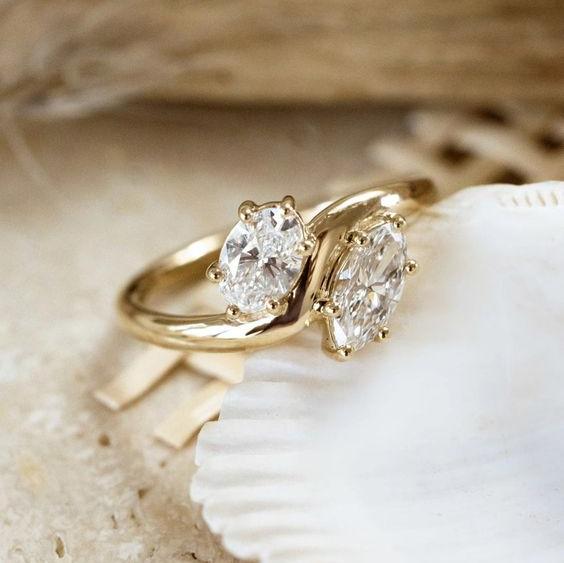 Vintage Zirconia & Gold Plated Ring-Maryam Jewelry