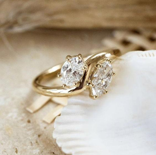 Vintage Zirconia & Gold Plated Ring-Maryam Jewelry