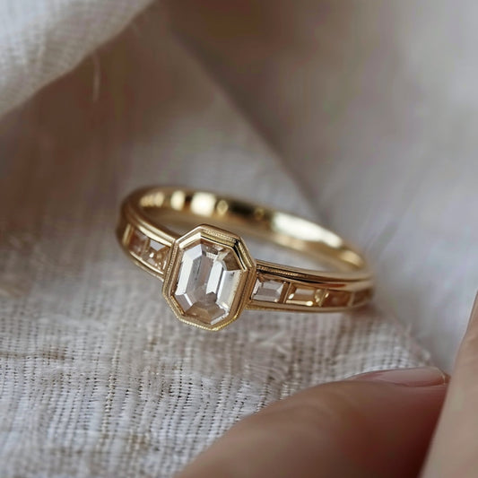 Crystal Gold Ring-Maryam Jewelry