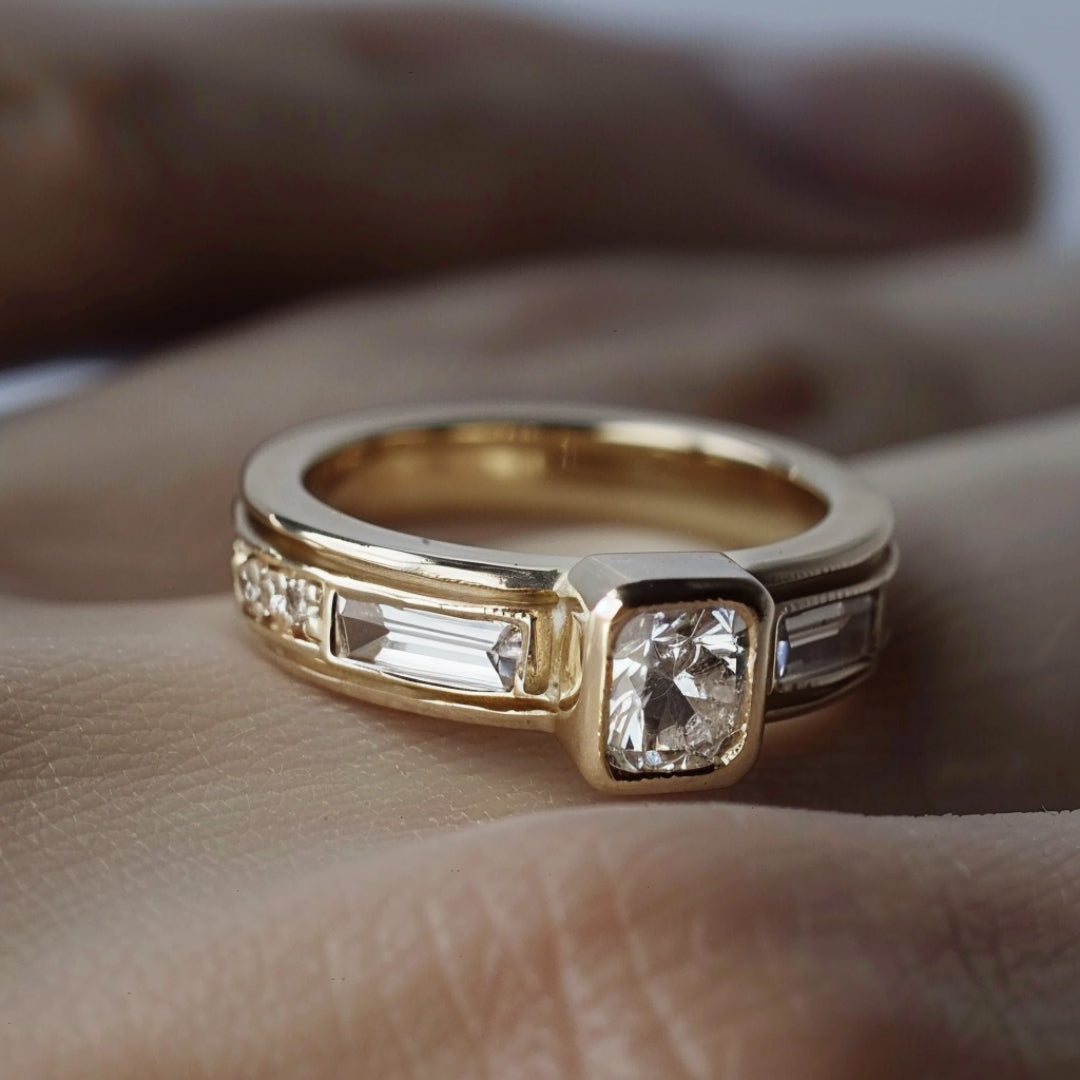 Zirconia Golden Ring-Maryam Jewelry