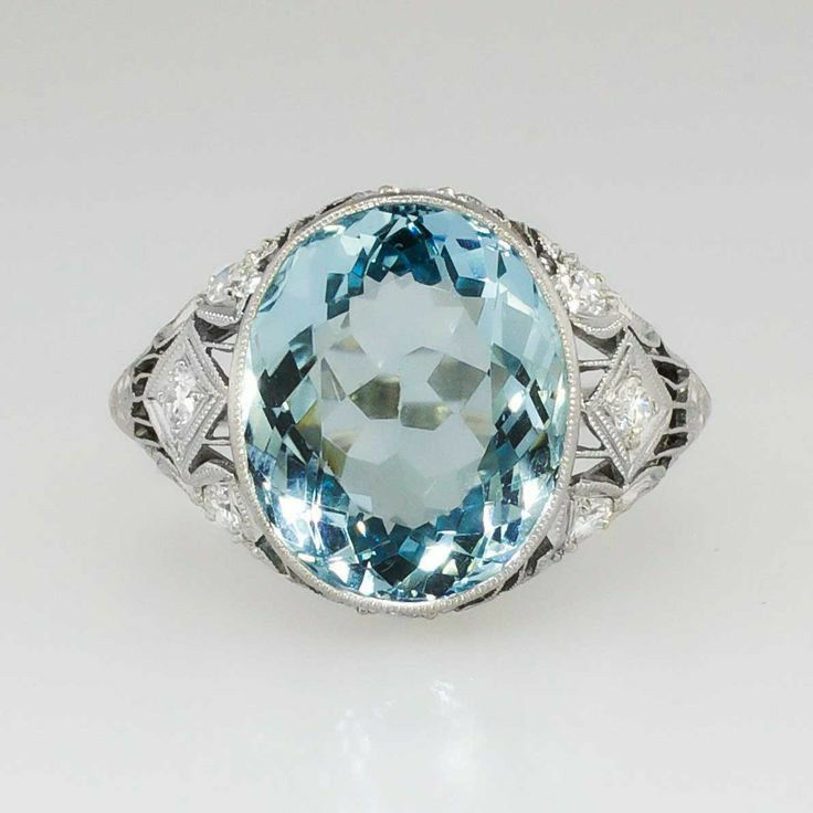 Vintage Glass Blue Ring-Maryam Jewelry