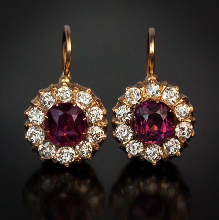 Vintage Rounded Bright Red Earrings-Maryam Jewelry