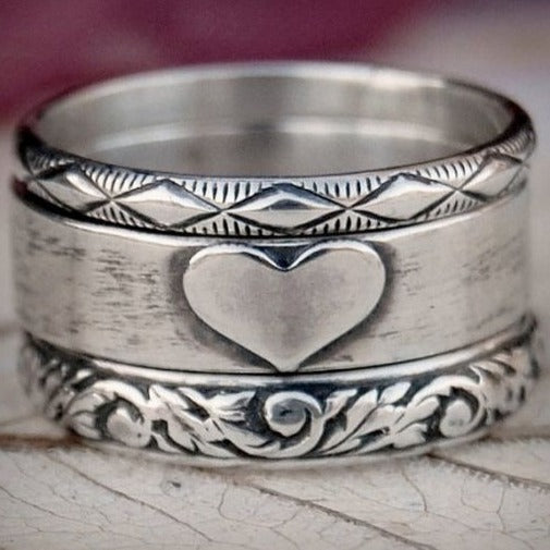 Vintage Silver Heart Ring-Maryam Jewelry