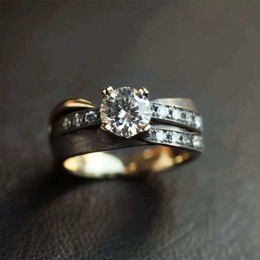 Zirconia Dark Silver Ring-Maryam Jewelry