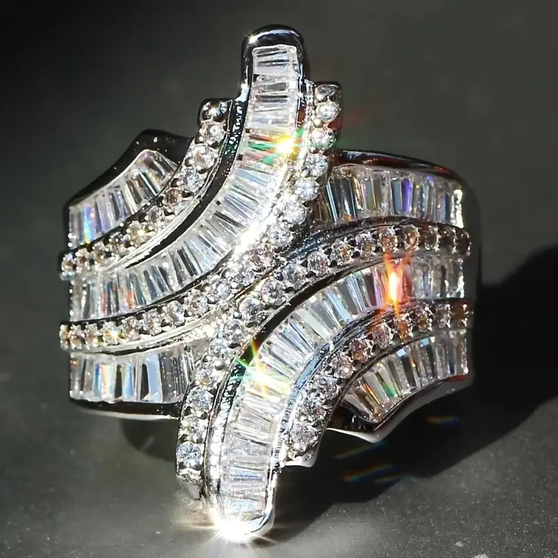 Vintage Irregular Bright Silver Ring-Maryam Jewelry