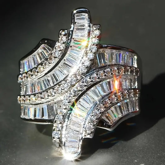 Vintage Irregular Bright Silver Ring-Maryam Jewelry