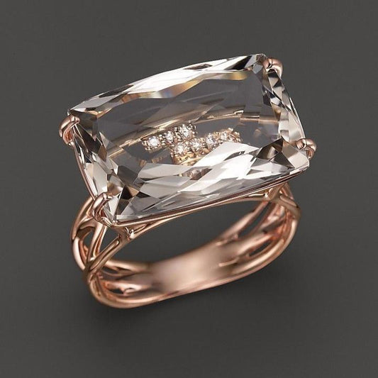 Vintage Rose Glass Ring-Maryam Jewelry