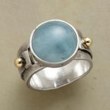 Vintage Blue Inlaid Stone Rounded Ring-Maryam Jewelry