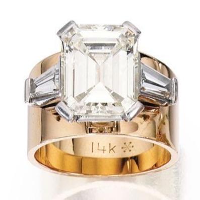 Vintage Cubic Glass Golden Ring-Maryam Jewelry