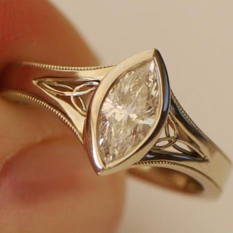 Vintage Oval White Crystal Gold Ring-Maryam Jewelry