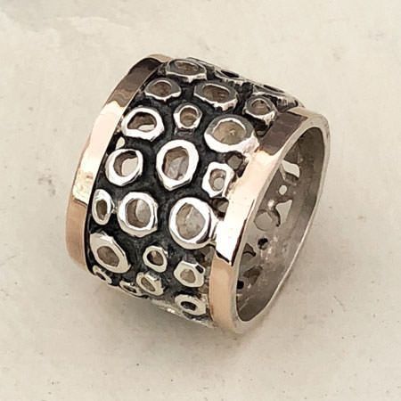 Vintage Silver Hollow Thick Ring-Maryam Jewelry