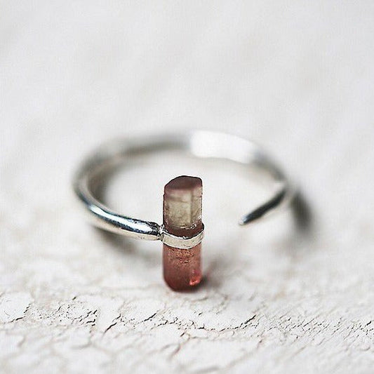 Vintage Orange Glass Open Ring-Maryam Jewelry