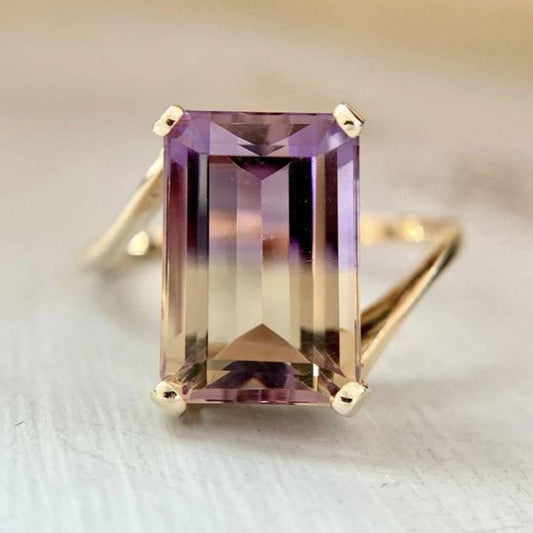 Vintage Purple Fade Gold Ring-Maryam Jewelry