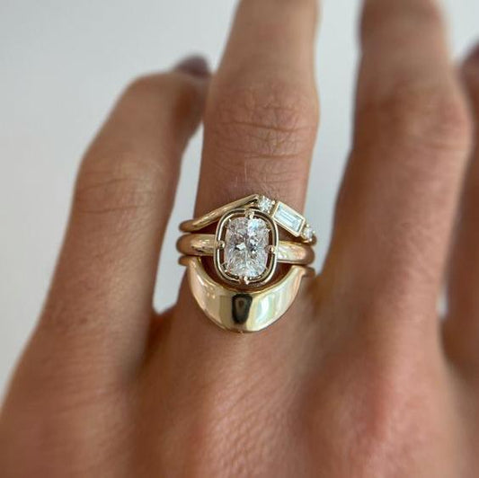 Vintage Bright Golden Ring Set-Maryam Jewelry