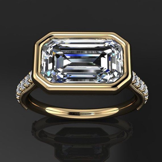 Vintage Rectangular Glass Gold Ring-Maryam Jewelry