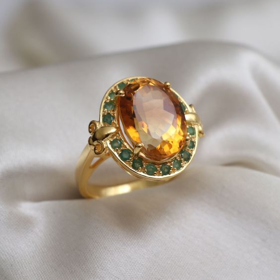 Vintage Tiger Eye Crystal Ring-Maryam Jewelry