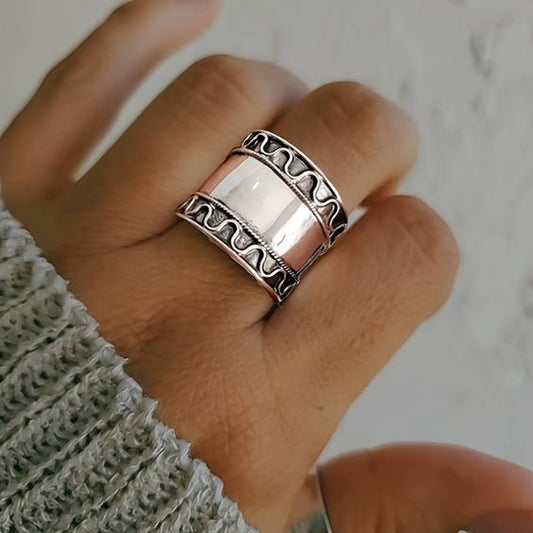 Vintage Silvered Form Ring-Maryam Jewelry