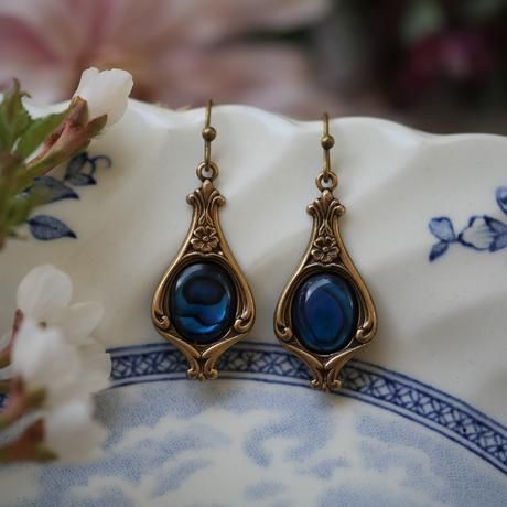Boho Inlaid Stone Gold Earrings-Maryam Jewelry