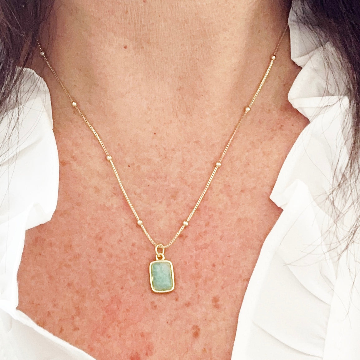 Briella Amazonite Gemstone Necklace-Maryam Jewelry