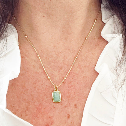 Briella Amazonite Gemstone Necklace-Maryam Jewelry