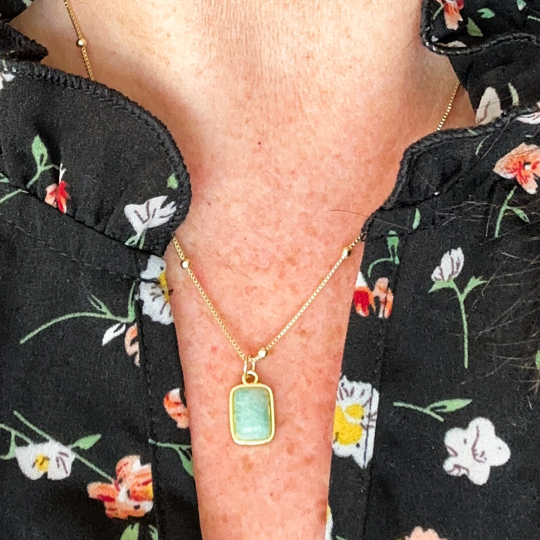 Briella Amazonite Gemstone Necklace-Maryam Jewelry