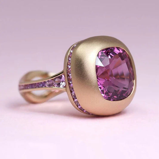 Vintage Rose Pink Gold Ring-Maryam Jewelry