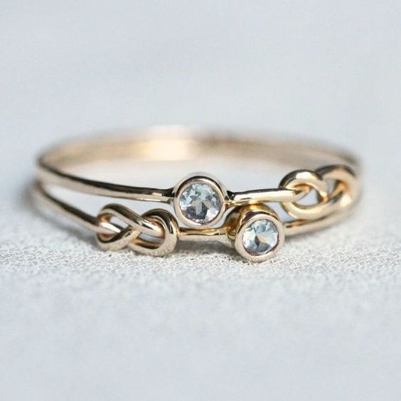 Vintage Knotted Gold & Zirconia Ring-Maryam Jewelry