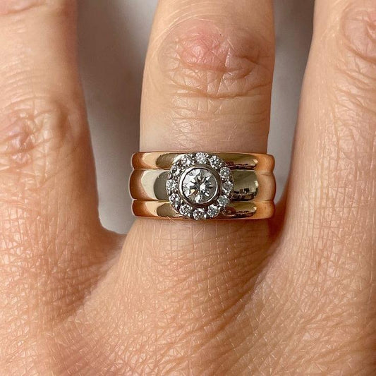 Vintage Crystaline Gold Ring Set-Maryam Jewelry