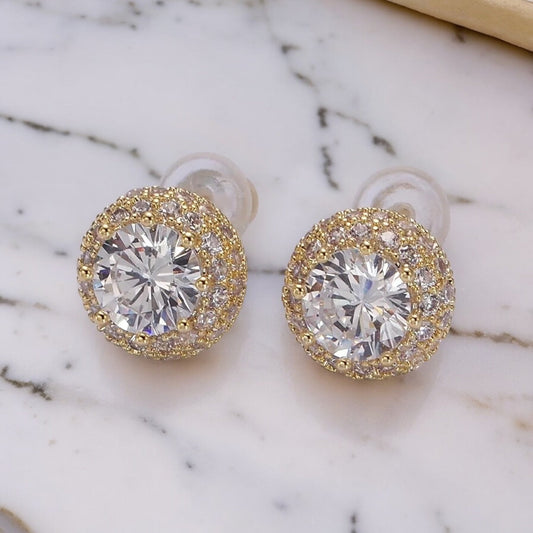 Livianna Round Crystal Earrings-Maryam Jewelry