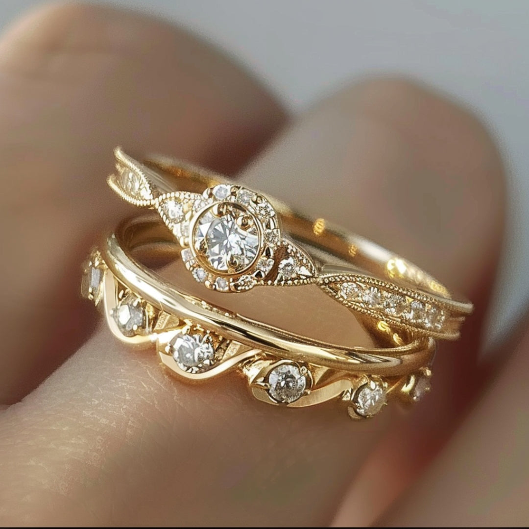 Elegant Bright Gold Ring-Maryam Jewelry