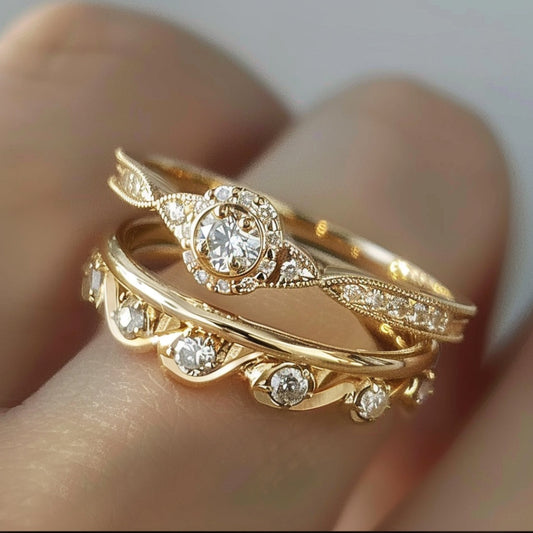 Elegant Bright Gold Ring-Maryam Jewelry