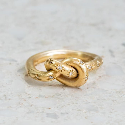 Vintage Knotted Celestial Gold Ring-Maryam Jewelry