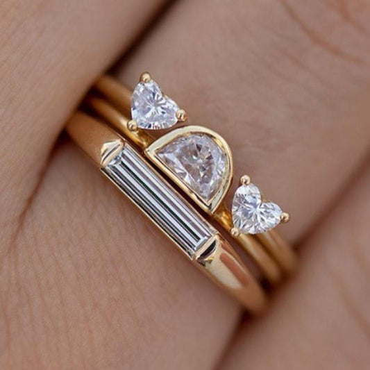 Vintage Crystaline Ring Set-Maryam Jewelry