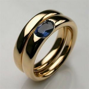 Vintage Golden & Blue Zirconia Ring-Maryam Jewelry