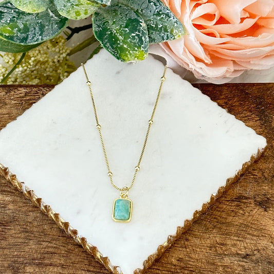 Briella Amazonite Gemstone Necklace-Maryam Jewelry