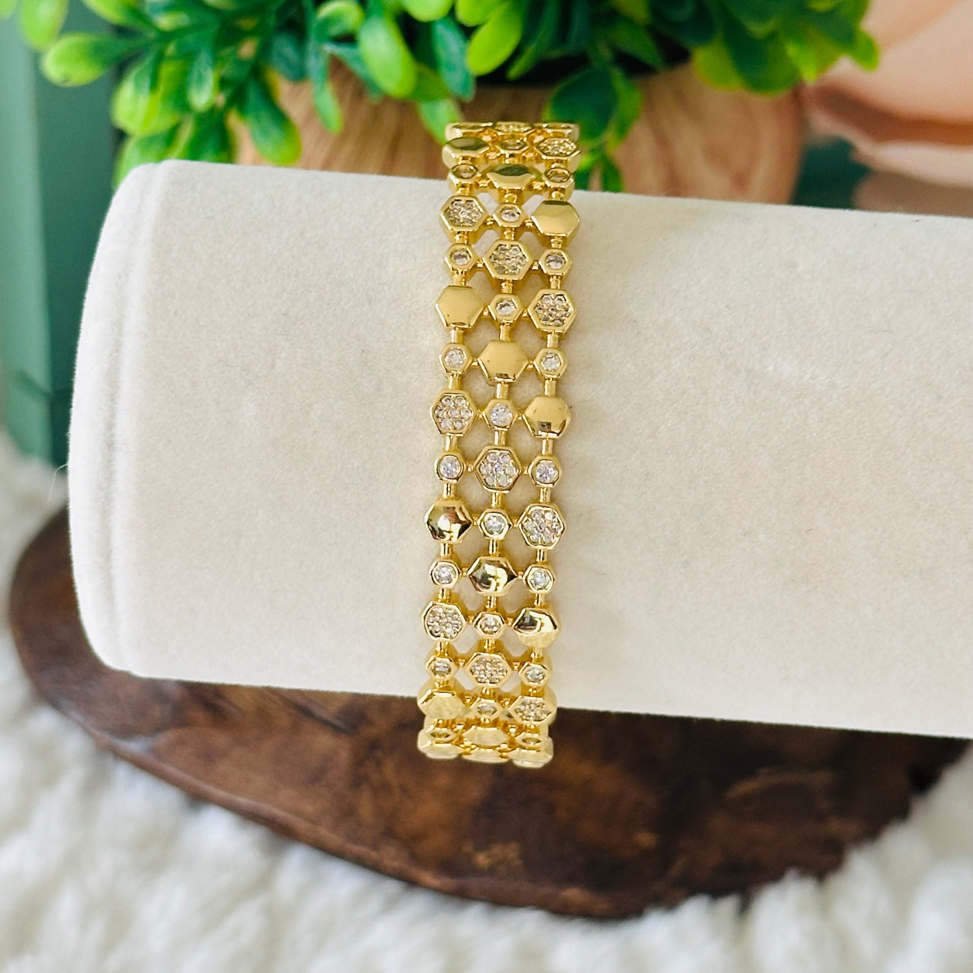 Gavriella Hexogonal Cuff Bracelet-Maryam Jewelry