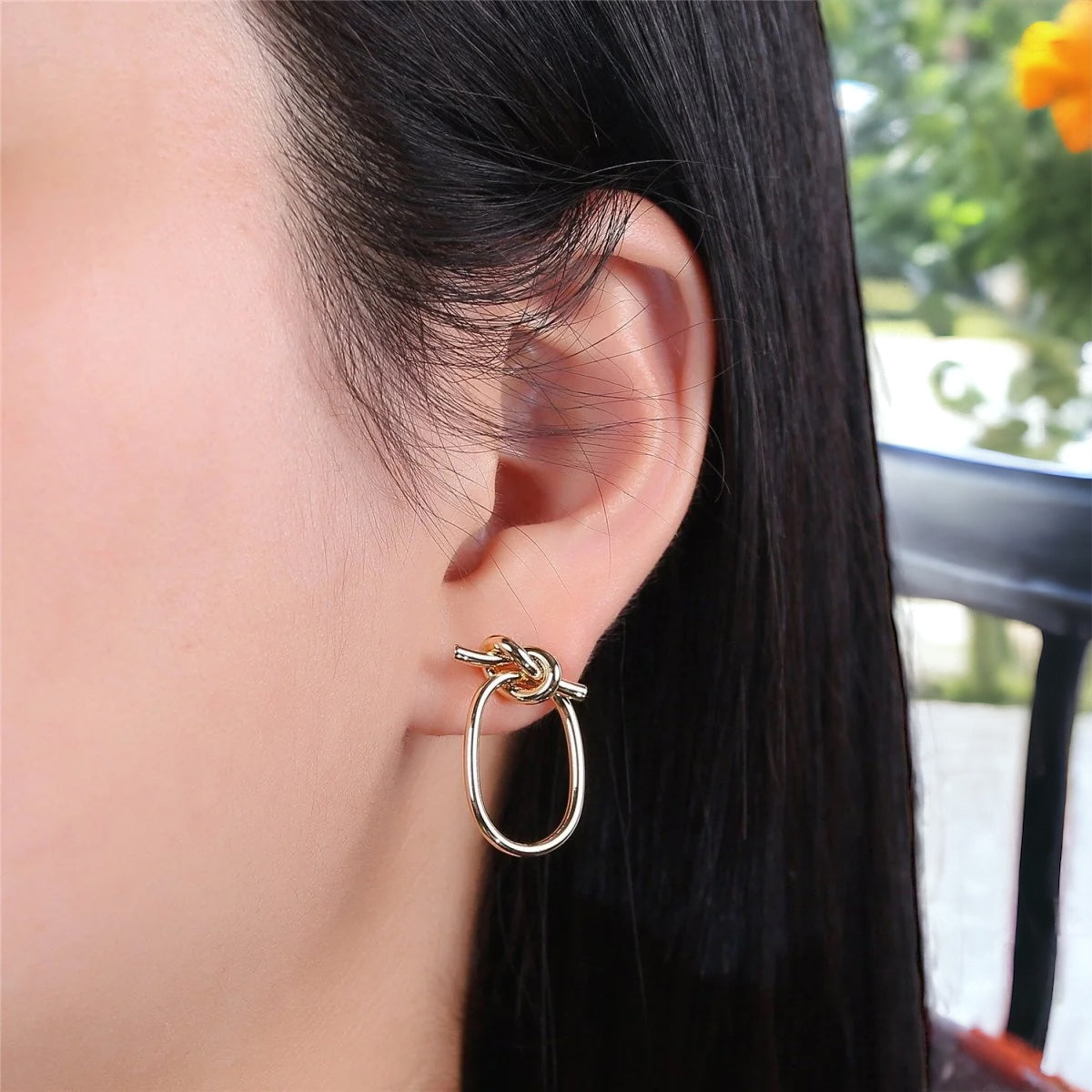 Eliora Twist Hoop Earrings-Maryam Jewelry