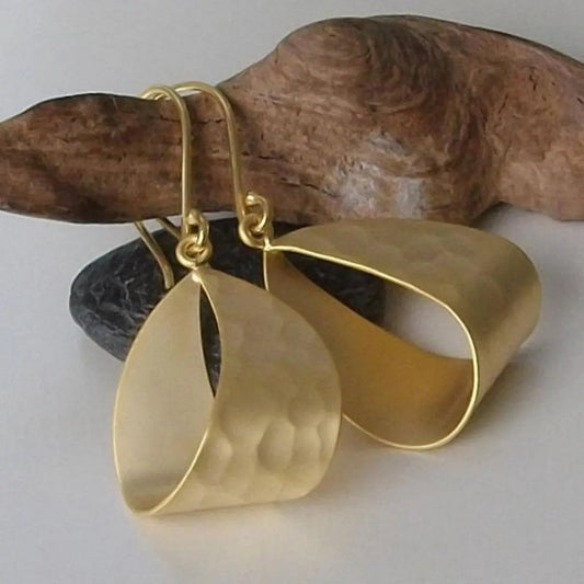 Gold-plated vintage earrings-Maryam Jewelry