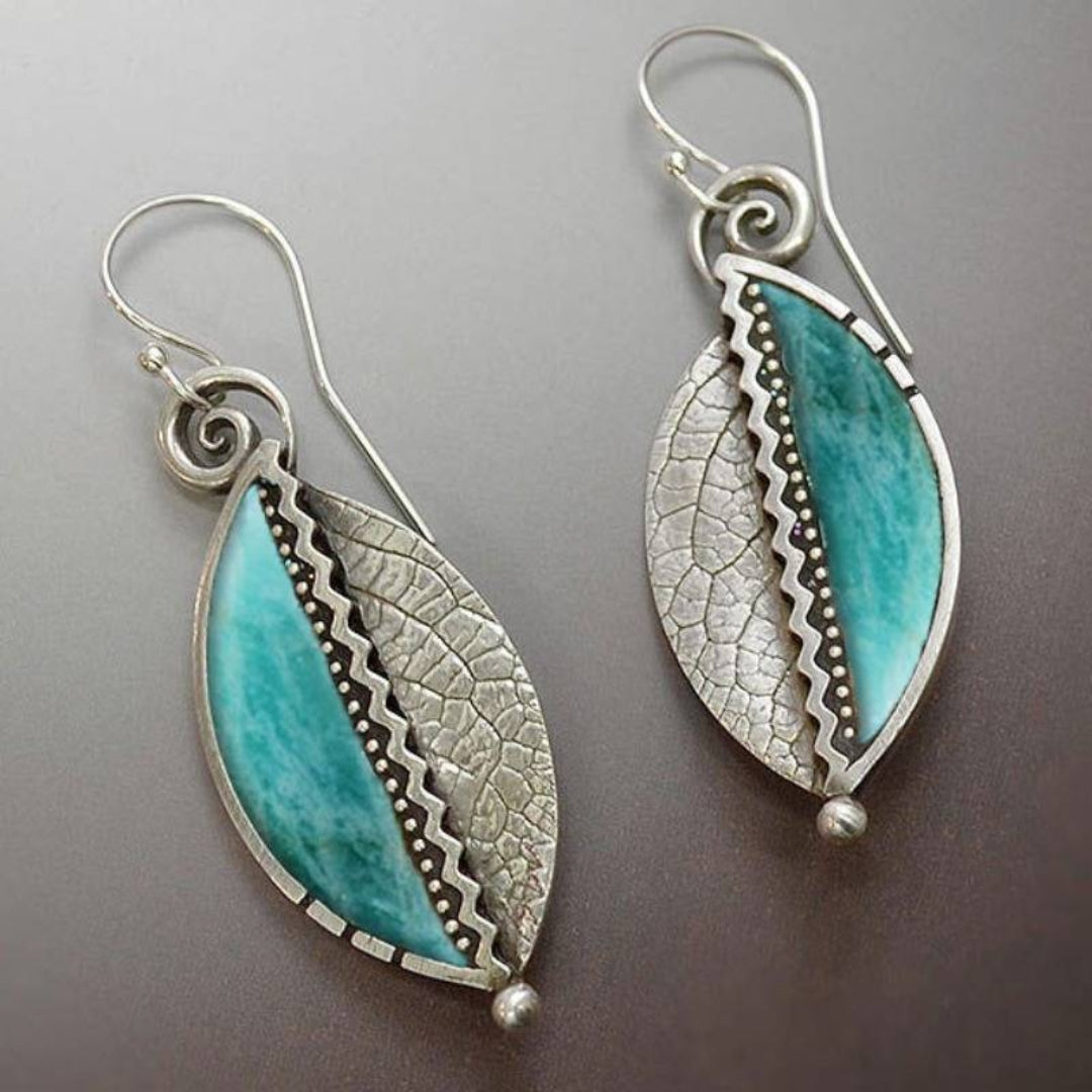 Vintage Blue Turquoise Earrings-Maryam Jewelry